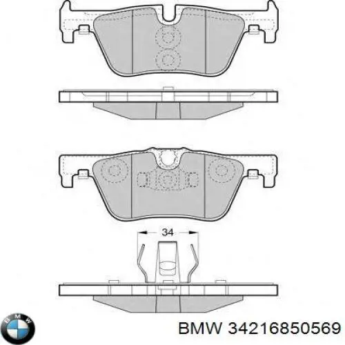 Купити 34216850569 BMW Задні колодки