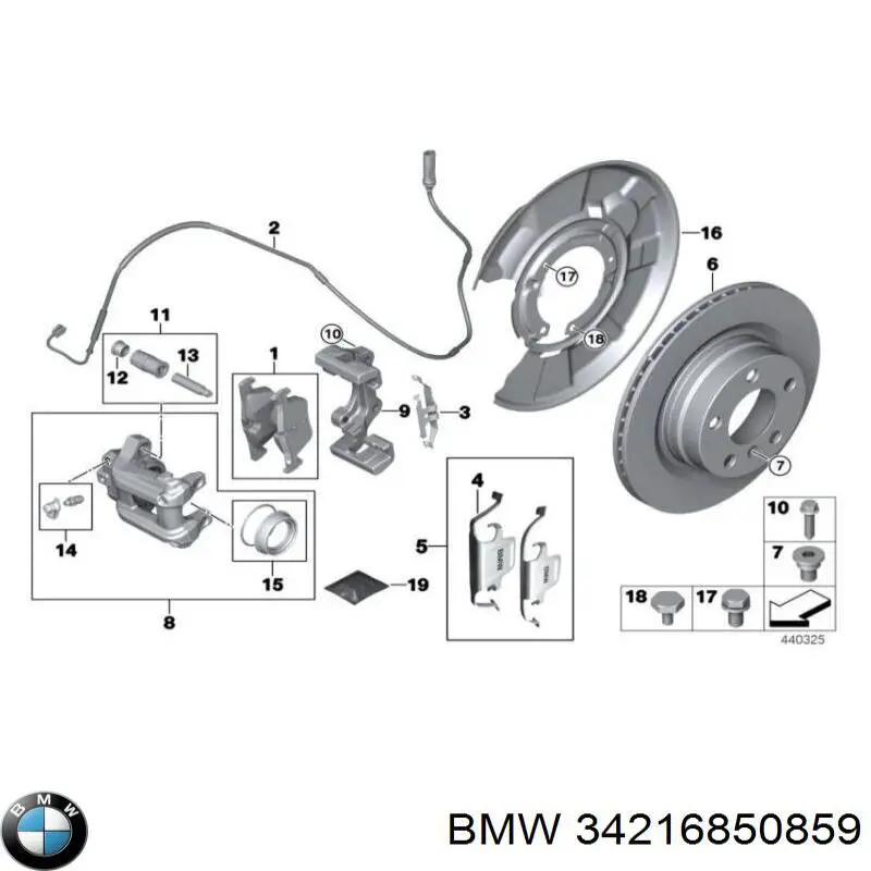 Ремкомплект заднього гальмівного супорта на BMW 2 (F23)