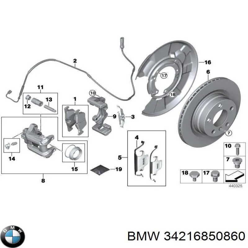 Купити 34216850860 BMW Скоба супорту заднього