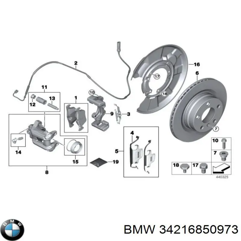 Супорт гальмівний задній лівий BMW 34216850973 ціна, від 51.20 USD