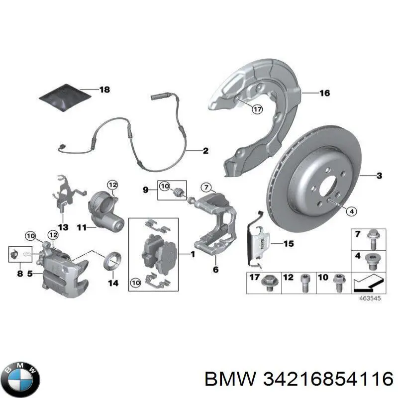 Пильник направляючої супортугальмівного, переднього 34216854116 BMW