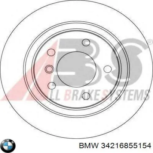 34216855154 BMW диск гальмівний задній