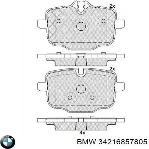 Задні гальмівні колодки 34216857805 BMW