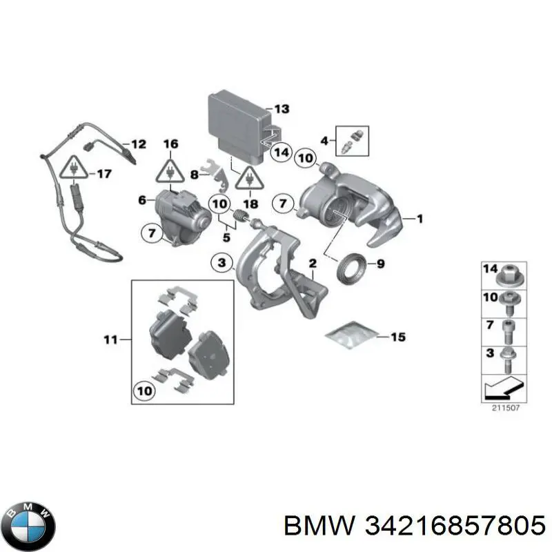 34216857805 BMW Колодки гальмівні задні, дискові