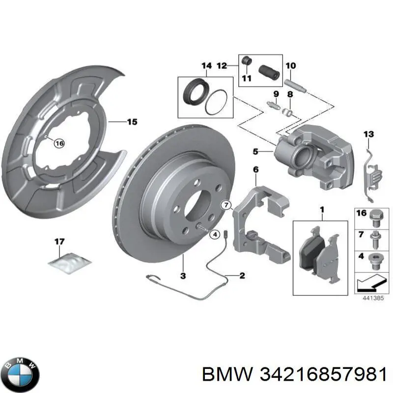34216857981 BMW Захист гальмівного диска, заднього