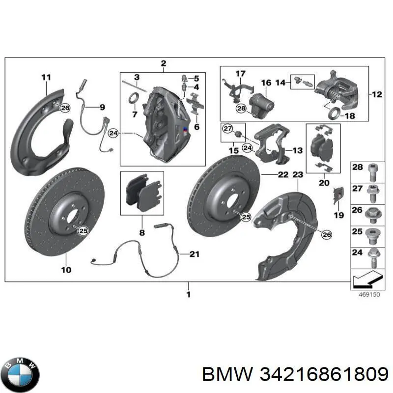 Купити 34216861809 BMW Датчик зносу гальмівних колодок, задній