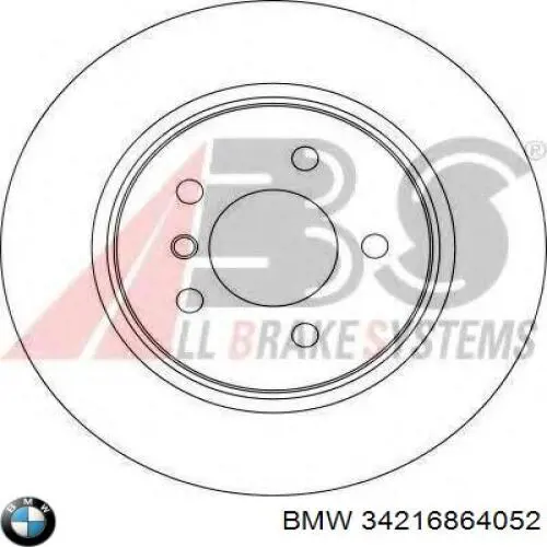 34216864052 BMW диск гальмівний задній