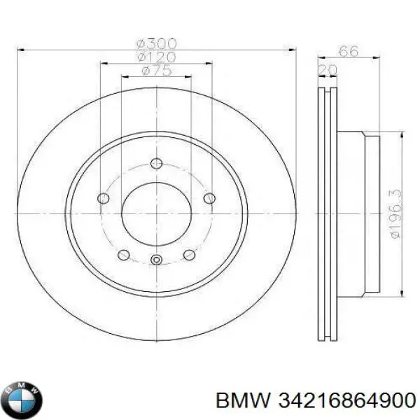 Задні дискові гальма BMW 34216864900 ціна, від 31.67 USD