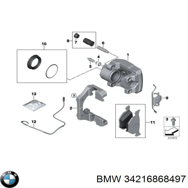 Купити 34216868497 BMW Задні колодки