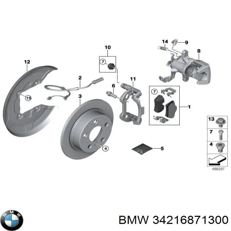 34216871300 BMW колодки гальмові задні, дискові