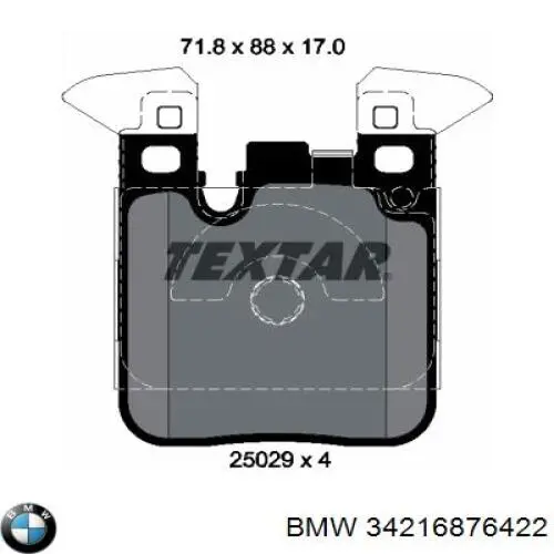 Задні гальмівні колодки BMW 34216876422 ціна, від 74.77 USD
