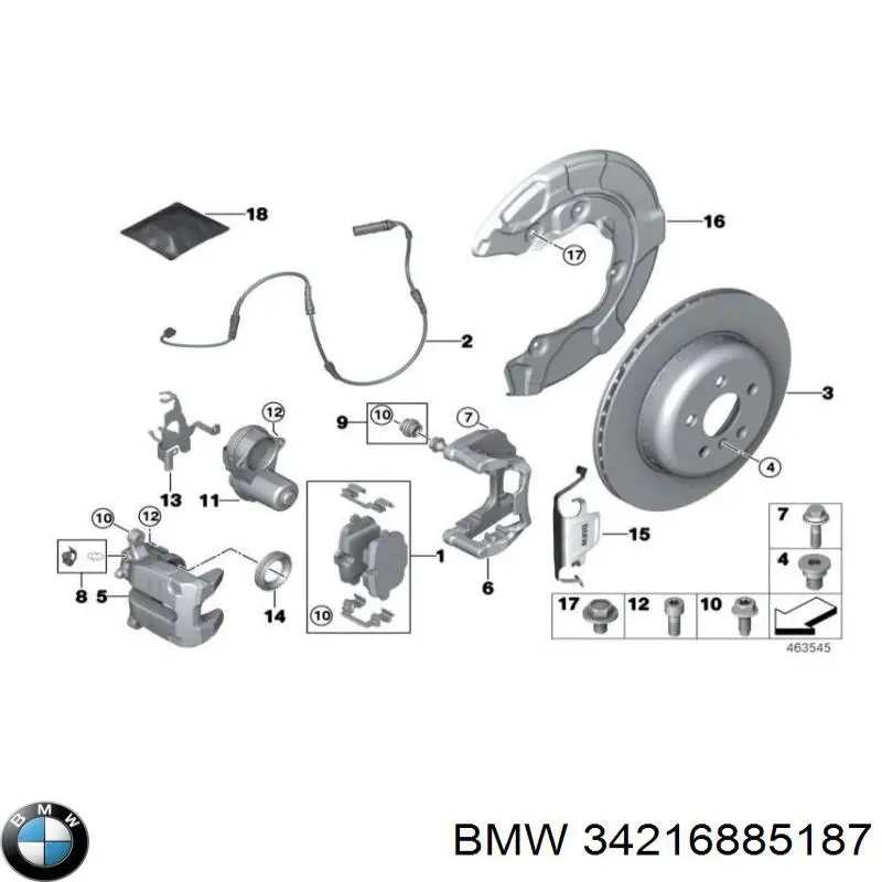 Купити 34216885187 BMW Задні колодки