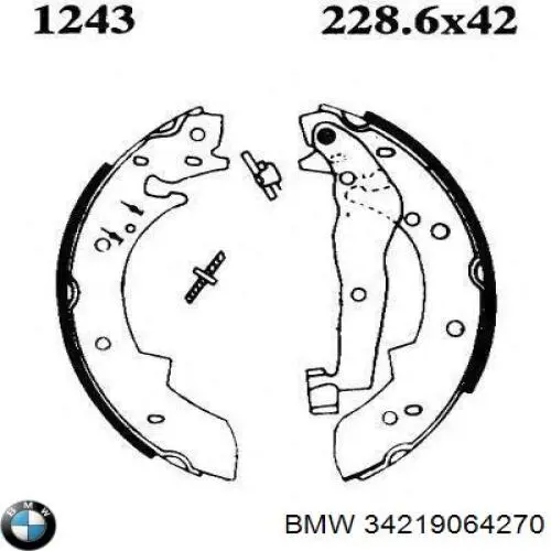 34219064270 BMW Колодки гальмівні задні, барабанні