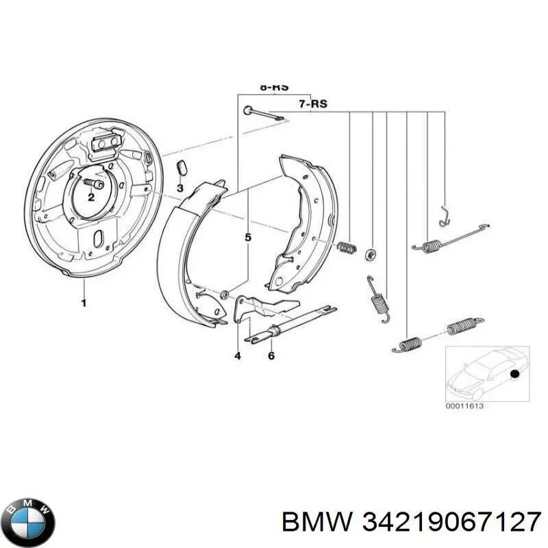Колодки ручника / стоянкового гальма BMW 34219067127 ціна, від 13.45 USD
