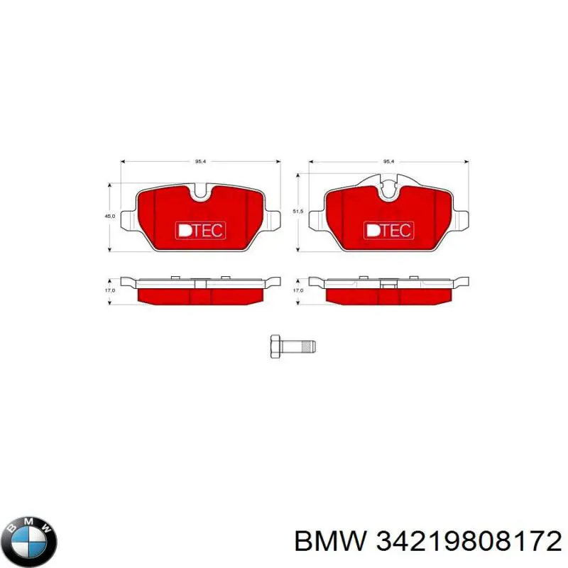 Купити 34219808172 BMW Задні колодки