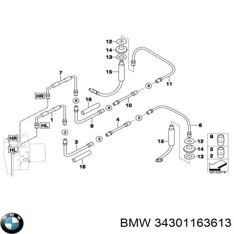 34301163613 BMW Шайба форсунки верхня