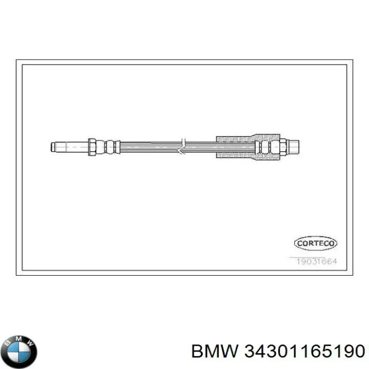Шланг гальмівний задній BMW 34301165190 ціна, від 7.04 USD