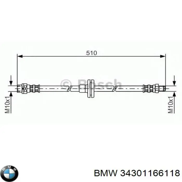 Купити 34301166118 BMW Гальмівні шланги передні