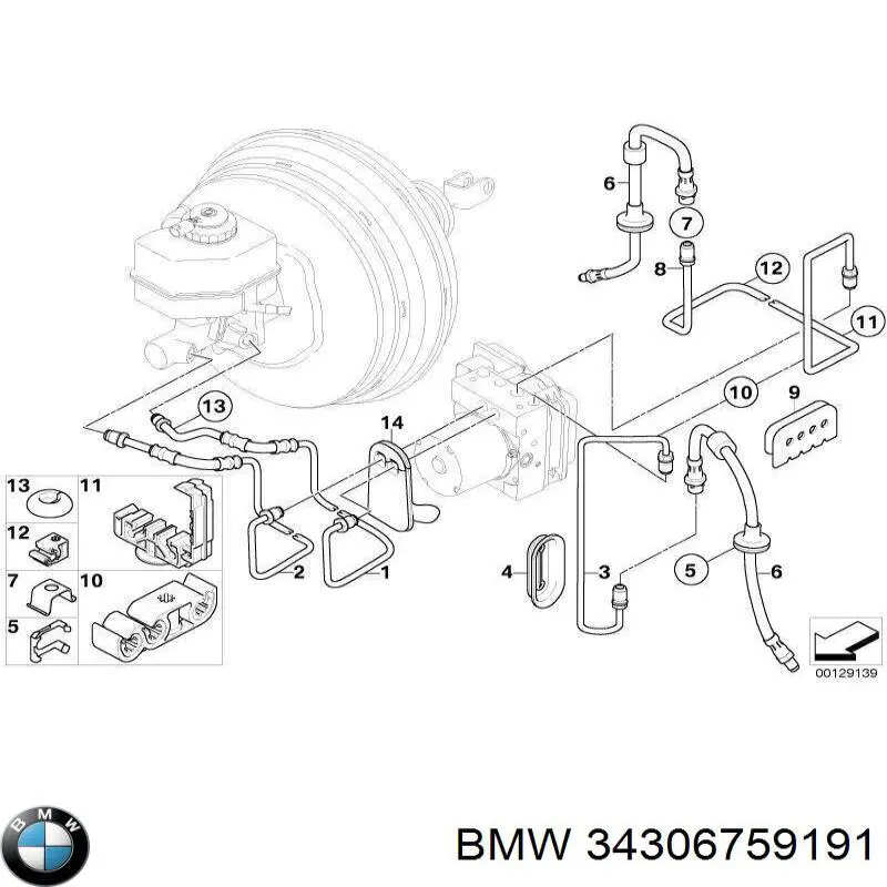 Скоба кріплення гальмівного шлангу BMW 34306759191 ціна, від 0.74 USD