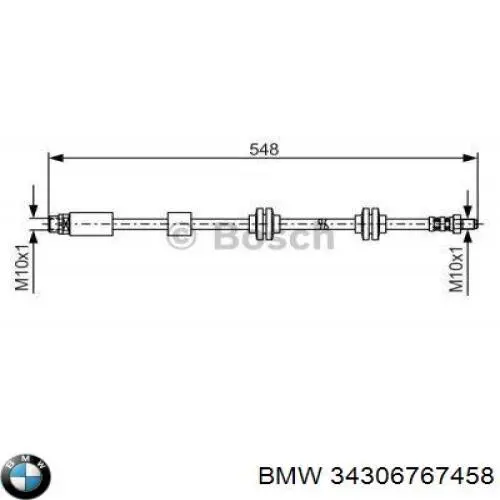 Гальмівні шланги передні 34306767458 BMW