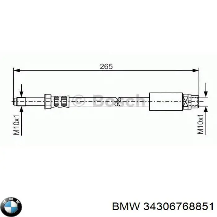 34306768851 BMW шланг гальмівний задній
