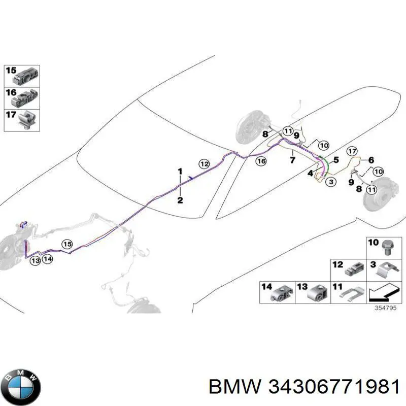 Скоба кріплення гальмівного шлангу 34306771981 BMW