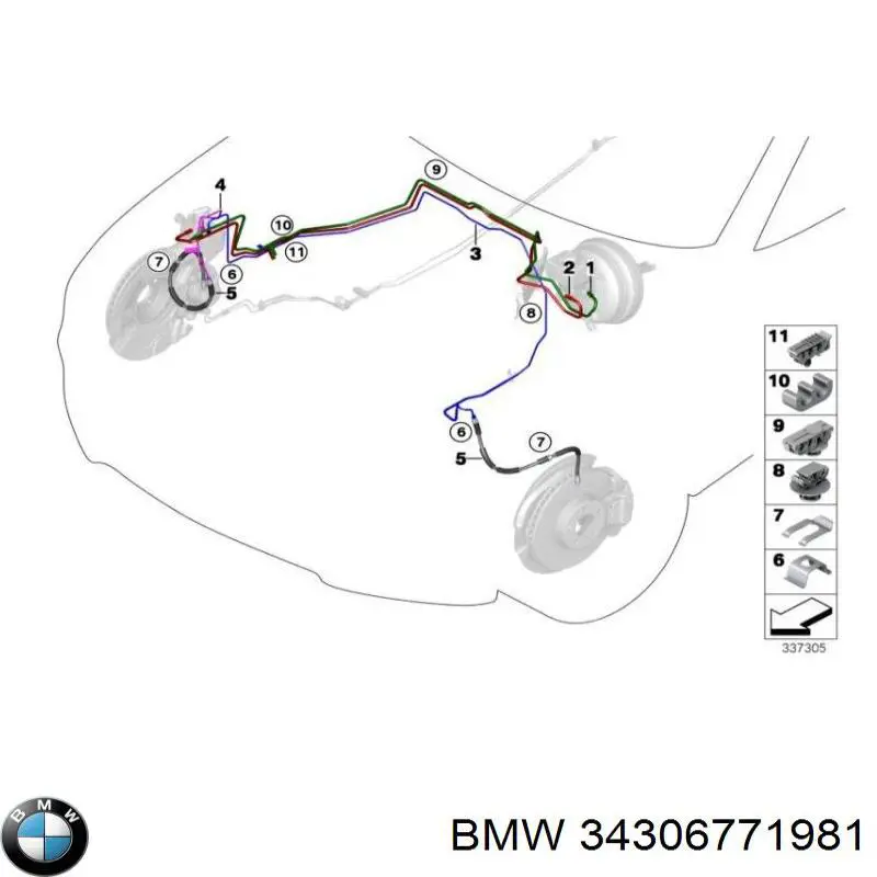 Скоба кріплення гальмівного шлангу BMW 34306771981