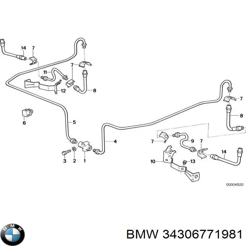 34306771981 BMW Скоба кріплення гальмівного шлангу
