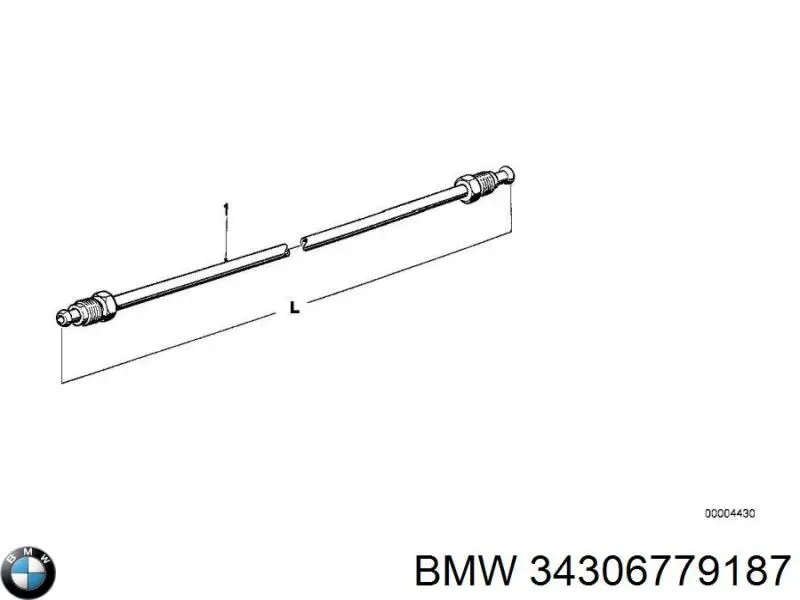 Купити 34306779187 BMW Шланг гальмівний задній, правий
