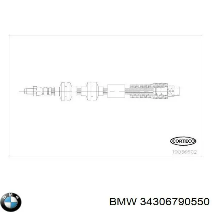 Шланг гальмівний передній BMW 34306790550 ціна, від 13.15 USD