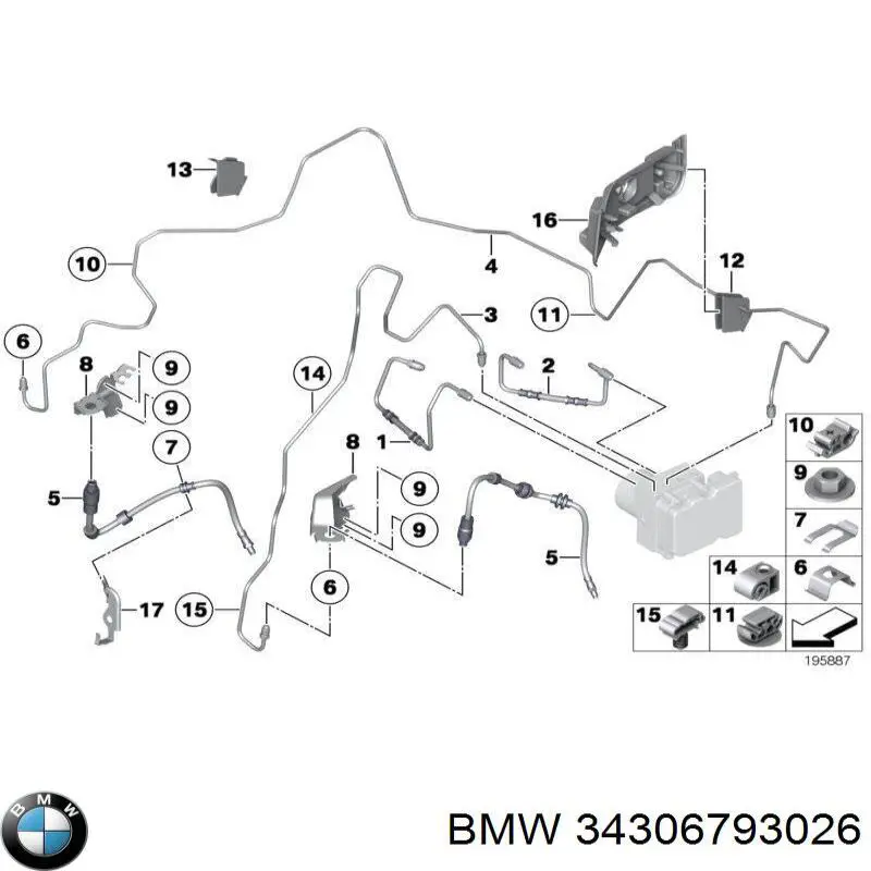 Купити 34306793026 BMW Гальмівні шланги передні