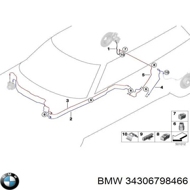 34306798466 BMW Шланг гальмівний задній