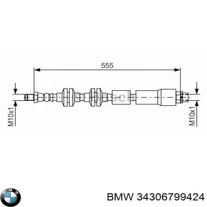 34306799424 BMW шланг гальмівний передній