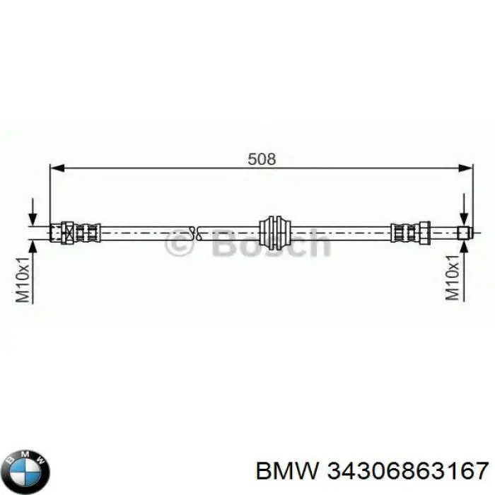 Шланг гальмівний передній TRW PHB2059 ціна, від 15.06 USD