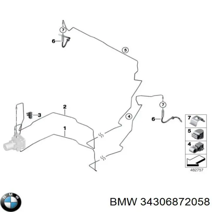 34306872058 BMW Шланг гальмівний задній
