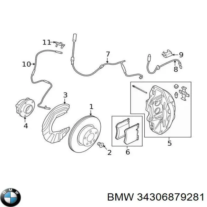 Шланг гальмівний передній BMW 34306879281 ціна, від 19.18 USD