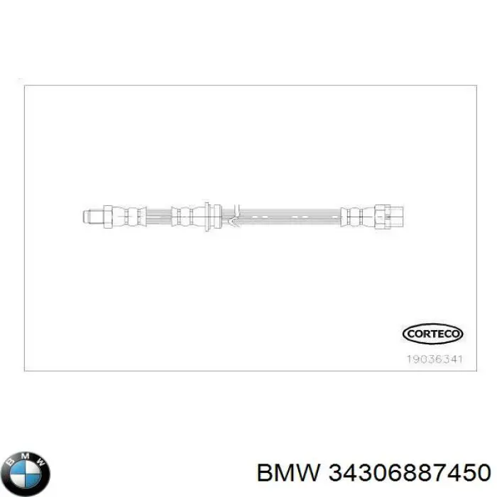 34306887450 BMW шланг гальмівний задній