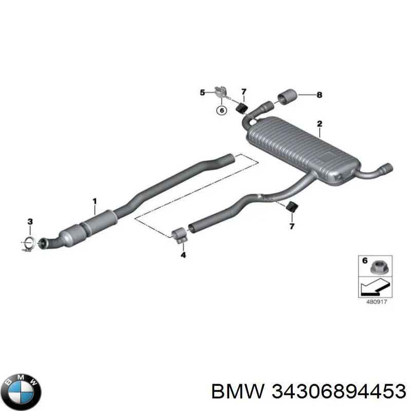 34306894453 BMW Гнучка гальмівна трубка передня