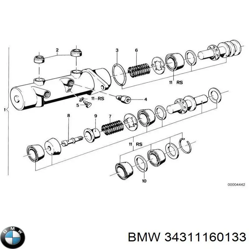 34311160133 BMW ремкомплект головного гальмівного циліндру