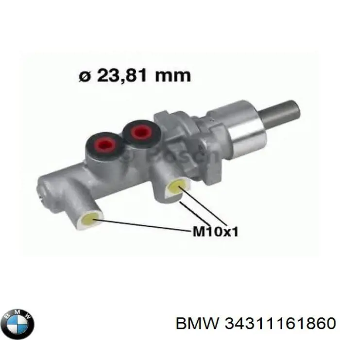 Циліндр головний гальма (Гідротормоз) BMW 34311161860 ціна, від 41.67 USD