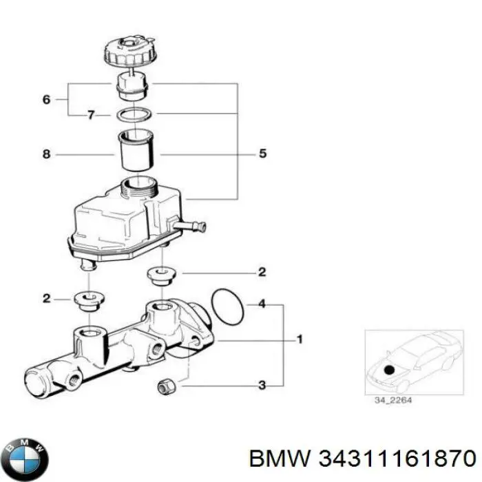 Купити 34311161870 BMW Головний гальмівний циліндр
