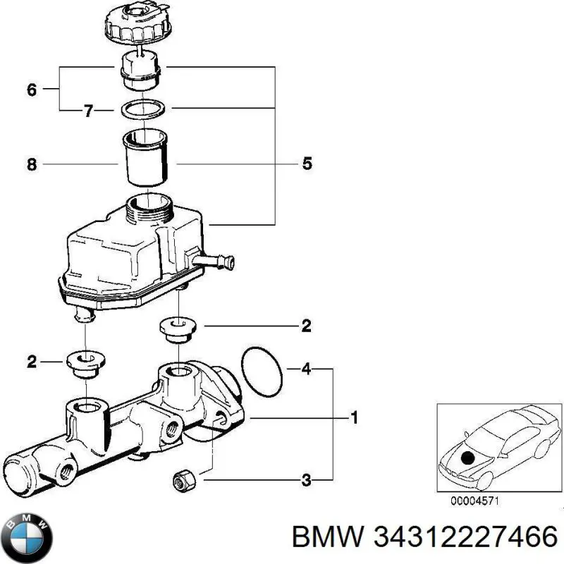 Головний гальмівний циліндр 34312227466 BMW