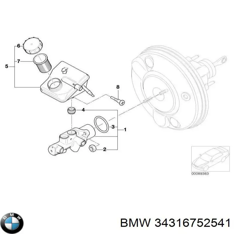 Циліндр головний гальма (Гідротормоз) BMW 34316752541 ціна, від 126.69 USD