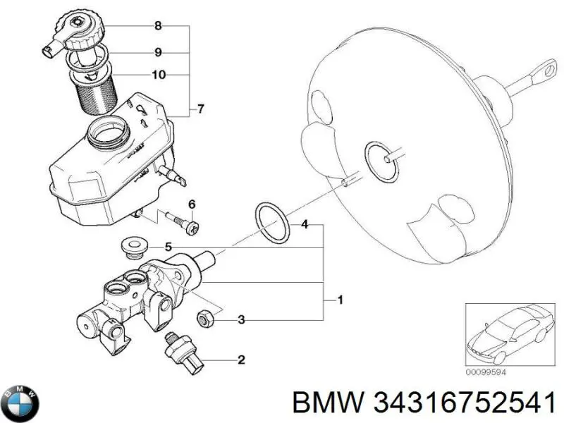 Купити 34316752541 BMW Головний гальмівний циліндр