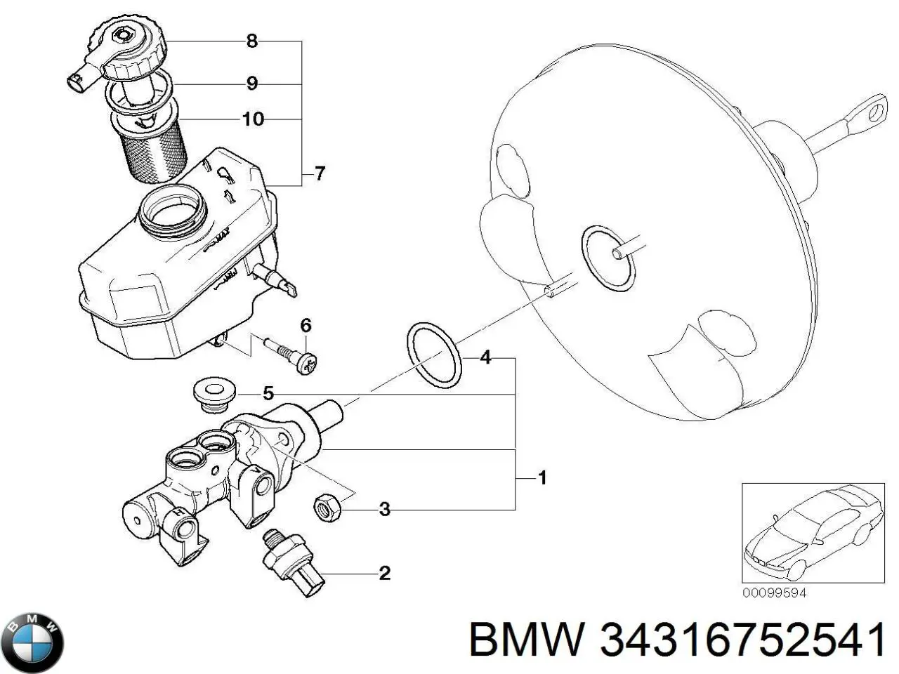 Циліндр гальмівний, головний 34316752541 BMW