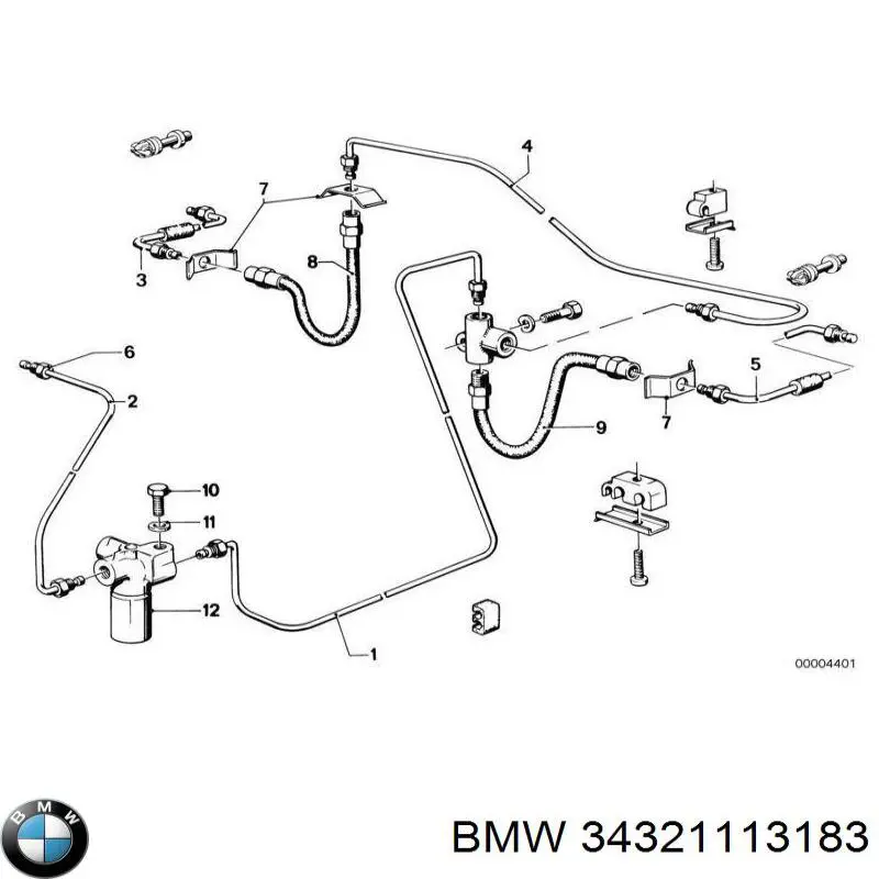 Шланг гальмівний задній 34321113183 BMW