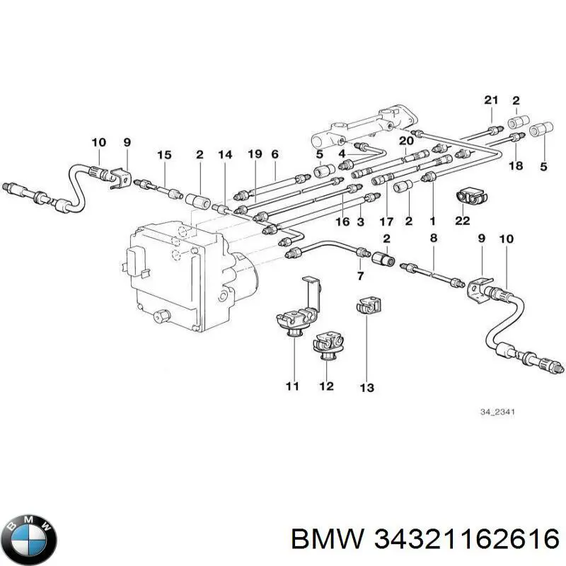 Шланг гальмівний передній, лівий 34321162616 BMW