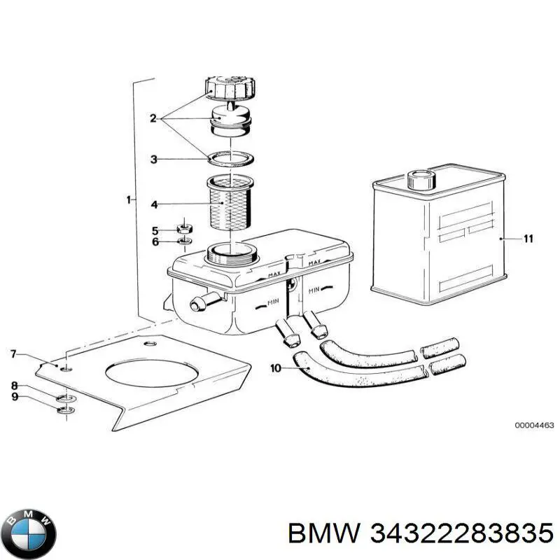 Купити 34322283835 BMW Шланг гальмівний задній, правий