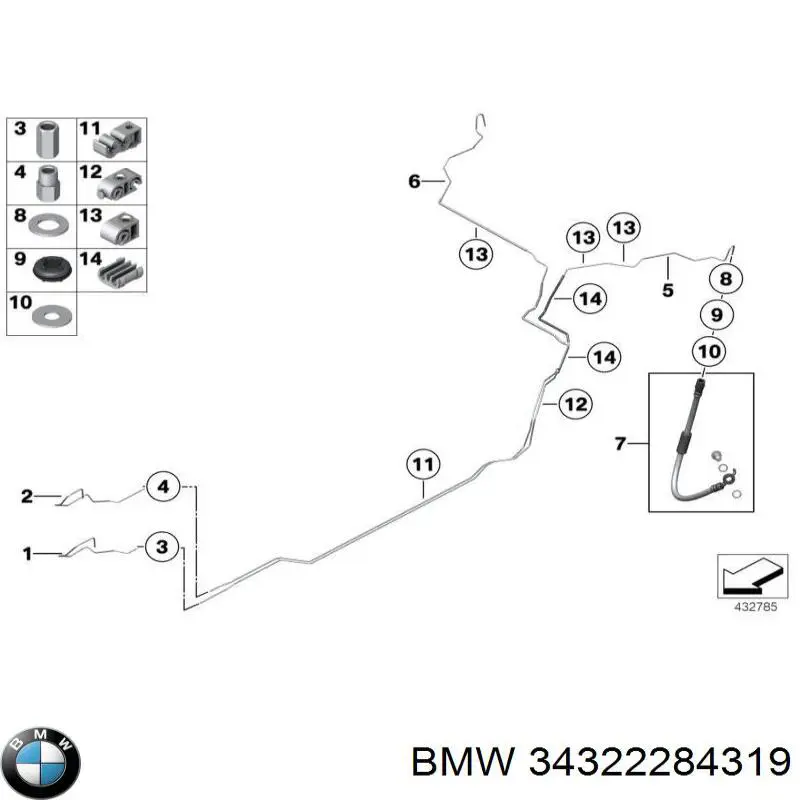 34322284319 BMW Шланг гальмівний задній