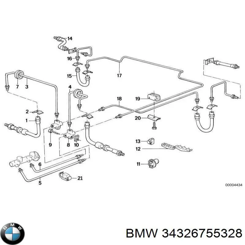 Трубка гальмівна, задня, права BMW 34326755328 ціна, від 3.12 USD